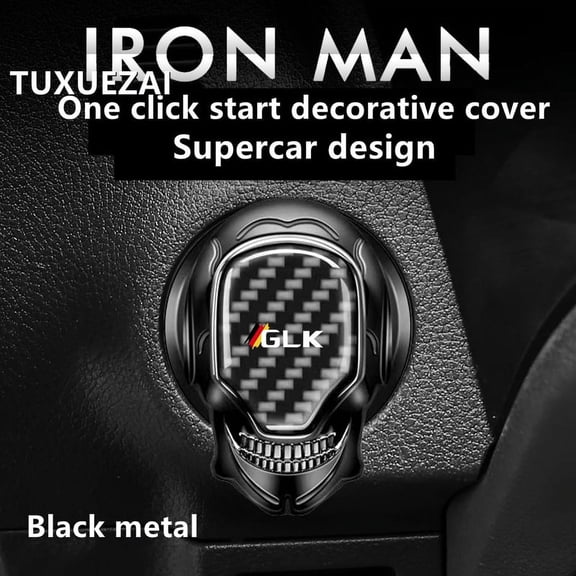 For Mercedes Benz GLK Car inside engine ignition start stop button one key start button protective Alloy carbon fiber decorative