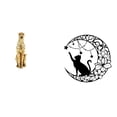 thumbnail image 1 of Escultura De Gato Guepardo Dorado, Centro De Mesa, Arte De Pared De Metal, Decoración De Luna De Gato Negro, Adorno Animal Para Oficina, Hogar, Regalos Para Amantes De Los Gatos, 1 of 8