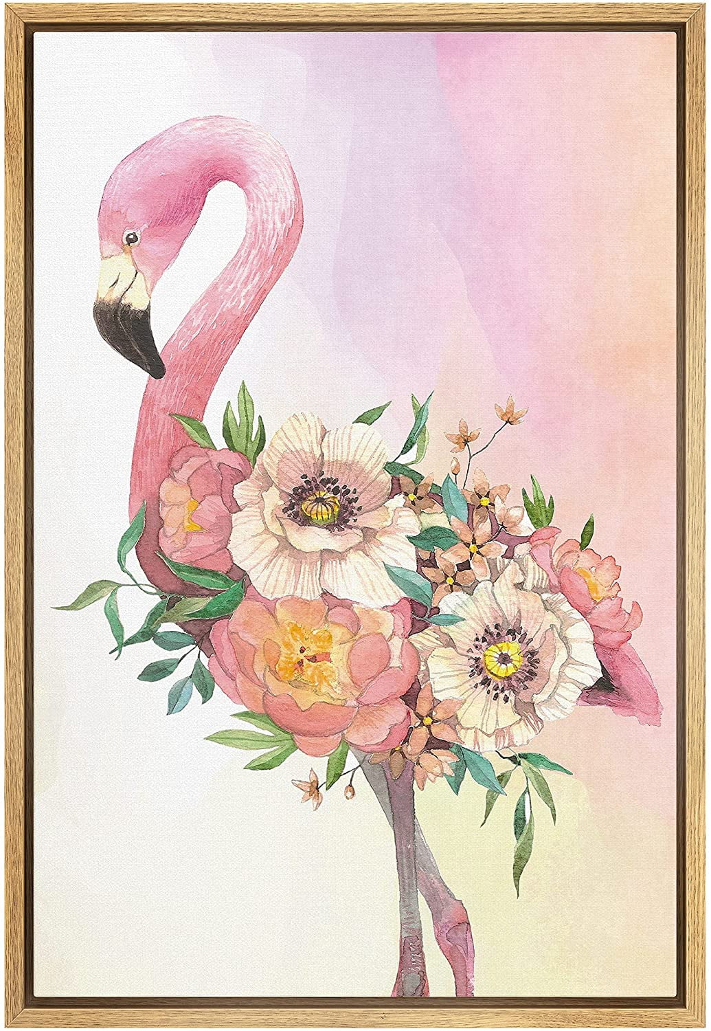 Floral Flamingo Presketched Canvas Painting Kit — Big Picture Gallery and  Studio