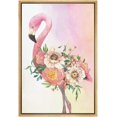 thumbnail image 3 of PixonSign Framed Canvas Print Wall Art Watercolor Floral Flamingo Animals Flower Illustrations Modern Art Contemporary Colorful Multicolor Pastel for Living Room, Bedroom, Office - 24"x36" Natural, 3 of 5