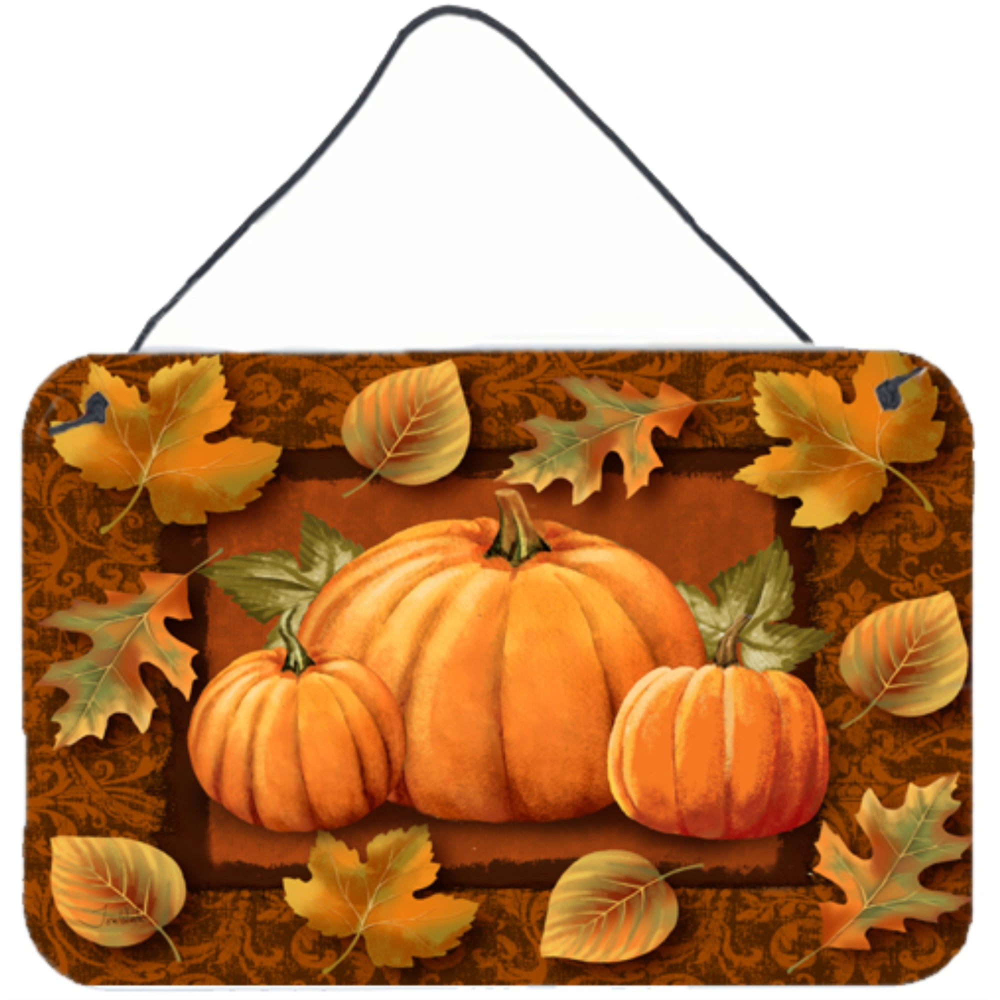 Caroline's Treasures PTW2009DS812 Pumpkins and Fall Leaves Wall or Door Hanging Prints, 8 x 12', Multicolor