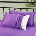 thumbnail image 4 of Flxxie Satin Pillowcases with Hidden Zipper for Hair and Skin, Breathable Cooling Pillow Cases, Purple, Queen 20"X30", 2 Pack, 4 of 7