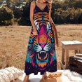 thumbnail image 2 of Tiger Animal Graffiti Fine Art Sleeveless Dress Summer Dress Woman 2025, 2 of 7