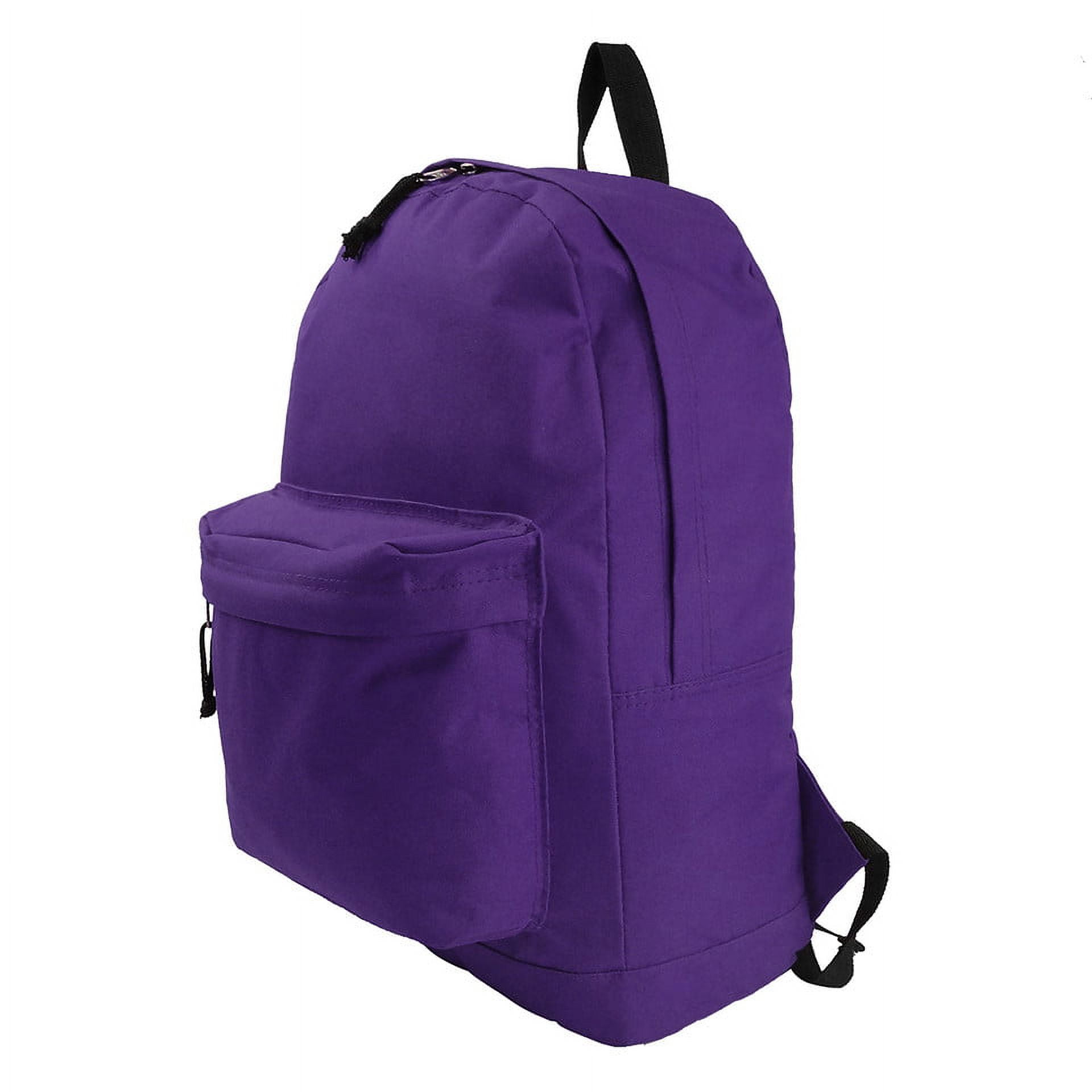 K-Cliffs Case 36pc Classic 18 inch Basic, Simple School Backpack, Casual Travel Daypack with Curved Shoulder Straps - 6 Assorted Colors