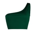 thumbnail image 5 of ZHOGXU Women's Tank Top One Shoulder Low Cut Solid Color Crop Fashion Slim Fit Comfortable Camisole For Daily Wear,Green,L, 5 of 5