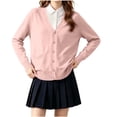 thumbnail image 2 of TARIENDY Girls Cardigan Sweaters Years 5-17,Cotton Long Sleeve School Uniform Sweater,Button Down V Neck Cardigans,Spring Fall Casual Outerwear Watermelon Red 7 Years, 2 of 7