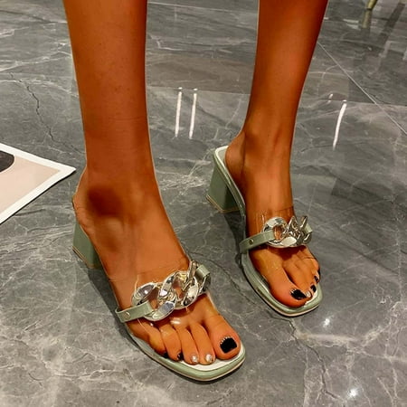 

mtvxesu Women Slide Women s Sandals High Heel Sandals Outdoor Slippers Outdoor Summer Open Toe Elegant Casual Sandals Womens Slide Sandals Office Clearance