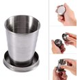 thumbnail image 3 of Taza plegable de acero inoxidable de 2 piezas,Taza retráctil de acero inoxidable,Llavero Taza plegable de copa de vino,para viajes al aire libre Suministros de camping Sailing Electrónica, 3 of 5