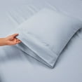 thumbnail image 4 of Nestl Extra Deep Pocket King Sheets - 6 Piece Soft Microfiber Bed Sheets Set Fits 18"-24" Mattresses, Ice Blue, 4 of 8