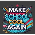 thumbnail image 4 of Make School Cool Again Back To School Adult Charcoal Crew Neck Short Sleeve Tee-XS, 4 of 4