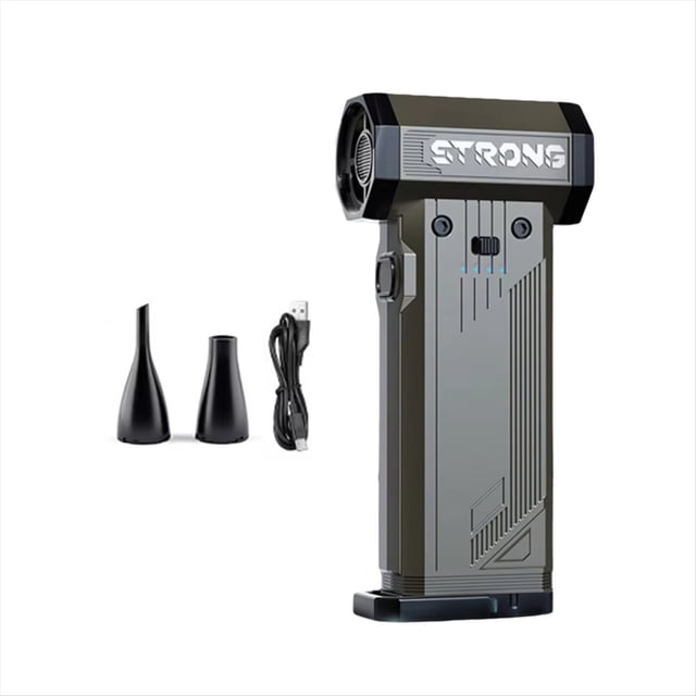 Soplador Turbo de 130.000 RPM con Motor Sin Escobillas y Ventilador Turbo de Empuje de 8000 MAh, Color Gris.