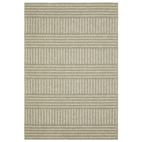 Oriental Weavers Tortuga Indoor/Outdoor Rug - TR02A - 3'3" x 5' - in Tan/ Light Brown - Classic Casual Style, Water, Stain and Fade Resistant, Hose Clean, Patio, Outdoor Living Area Rug