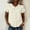 Beige, variant on Womens Pearl Button Down Blouse Summer Peter Pan Collar Short Sleeve Work Shirt Vintage Casual Loose Tunic Tops