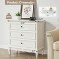 thumbnail image 6 of May in Color White Modern 3 Drawer Dresser, Wooden Storage Closet Cabinet, for Bedroom, Living Room, Hallway, 6 of 8