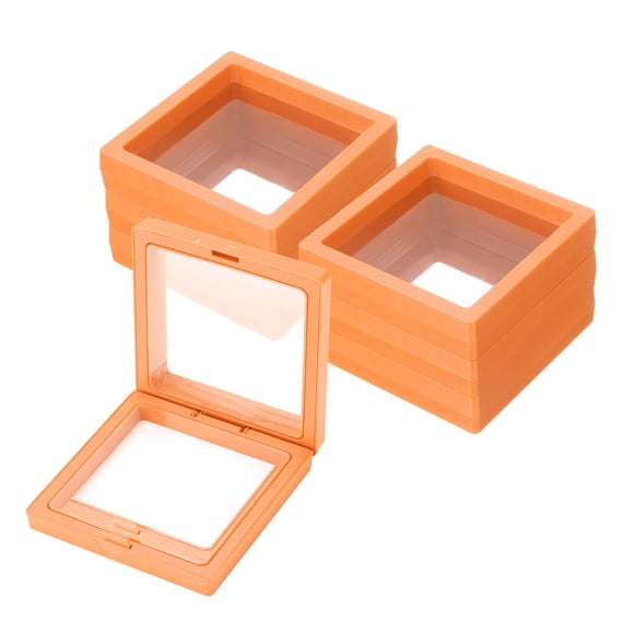 Uxcell 30 Pcs Caja de Almacenamiento para Uñas Postizas, Caja de Exhibición para Uñas, Organizador para Arte de Uñas, Regalos de Joyería, Suministros de Almacenamiento para el Hogar, Naranja