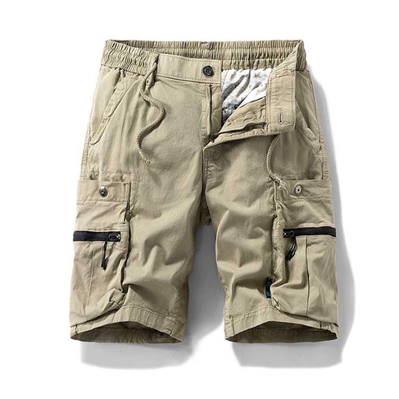 Yaoyar Men's Utility Cargo Pants Sport Bottoms Fashion Loose Fit Men's Knee-Length Trousers Mid Length Daily Shorts,Khaki,5XL