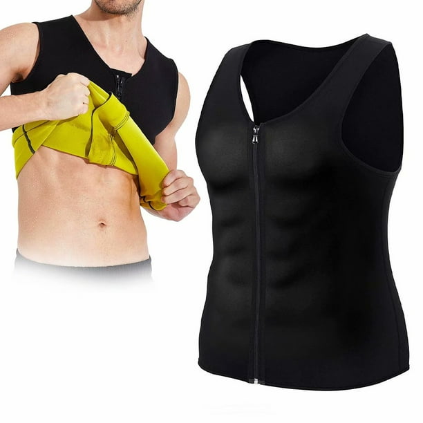 Men Sauna Vest Hot Sweat Waist Trainer Corset Tank Top Shapewear Slimming  Shirt Workout Suit 