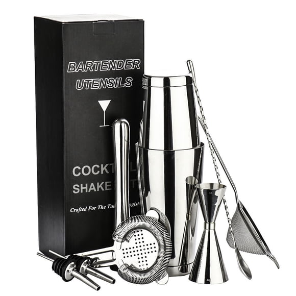 Sharprepublic 8x Kit Bartender Coctelera Set Alat Bar Keluli Tahan Karat Plata