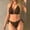 *Coffee, variant on Women's Halter V Neck Bikini Set, 2-Piece Swimsuit with Side Tie Bottom, Triangle Bathing Suit for Beach and Pool Army Green,Women's Plus S