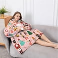 thumbnail image 5 of Oversized Wearable Blanket Hoodie,Pink Christmas Nutcracker Pattern Sherpa Blanket Hoodie with Super Pockets,Super Warm Fuzzy Pullover for Women & Men, 5 of 6