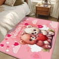 thumbnail image 4 of Happy Valentine's Area&nbsp;Rug 3x5ft Day Bears Snuggling Up with Love Heart Non-Slip&nbsp;Washable Square&nbsp;Rugs Soft Felt Indoor Floor Mat for Bedroom Kitchen Living Room Bathroom, 4 of 9