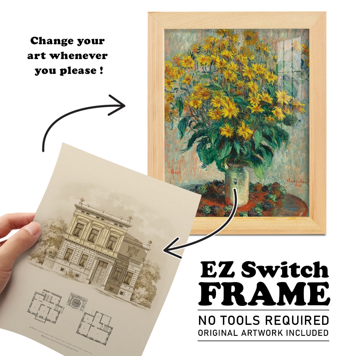 Estate and Plan III -Framed Print w/glass-Natural Wood