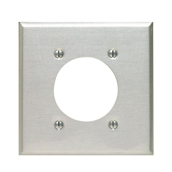 WALLPLATE RECEPT 2G ALUM (Pack of 1)