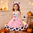 thumbnail image 2 of Halloween Dress Christmas Outfits Cute Animal Cow Costumes Dresses with Headband + Bowknot + Tail #04 Pink Size S, 2 of 4