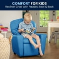 thumbnail image 6 of Flash Furniture Chandler Contemporary Turquoise Vinyl Kids Recliner with Cup Holder, 6 of 8