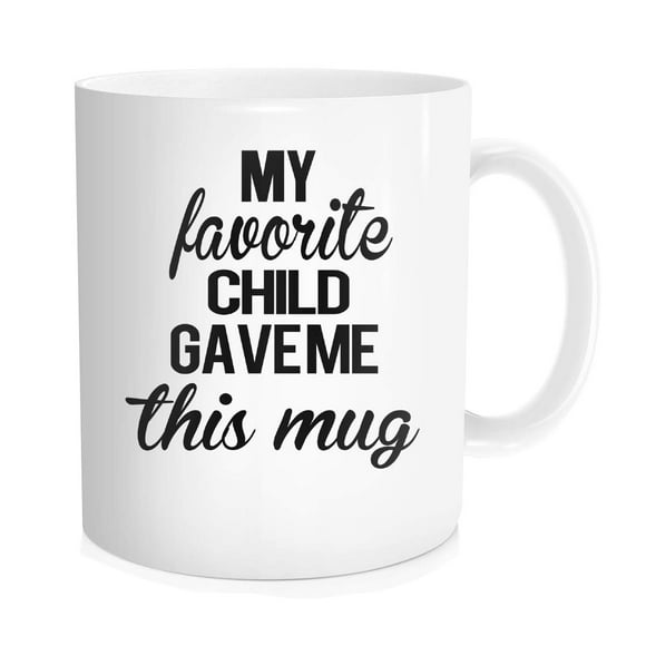 Waldeal Funny Coffee Mug for Men Women Mom Dad My Favorite Child Gave Me This Mug Coffee Tea Cups, Cute Mugs Unique Gift for Grandma Grandpa Uncle Aunt from Daughter Son 11 oz Bone China White