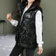 thumbnail image 2 of Gibobby Chalecos de mujer, Outwear Chaleco para mujer, ligero con bolsillos con cierre Qiulted acolchado, cuello alto, bolsillos acolchados con cierre, chaleco acolchado(Negro,G), 2 of 3