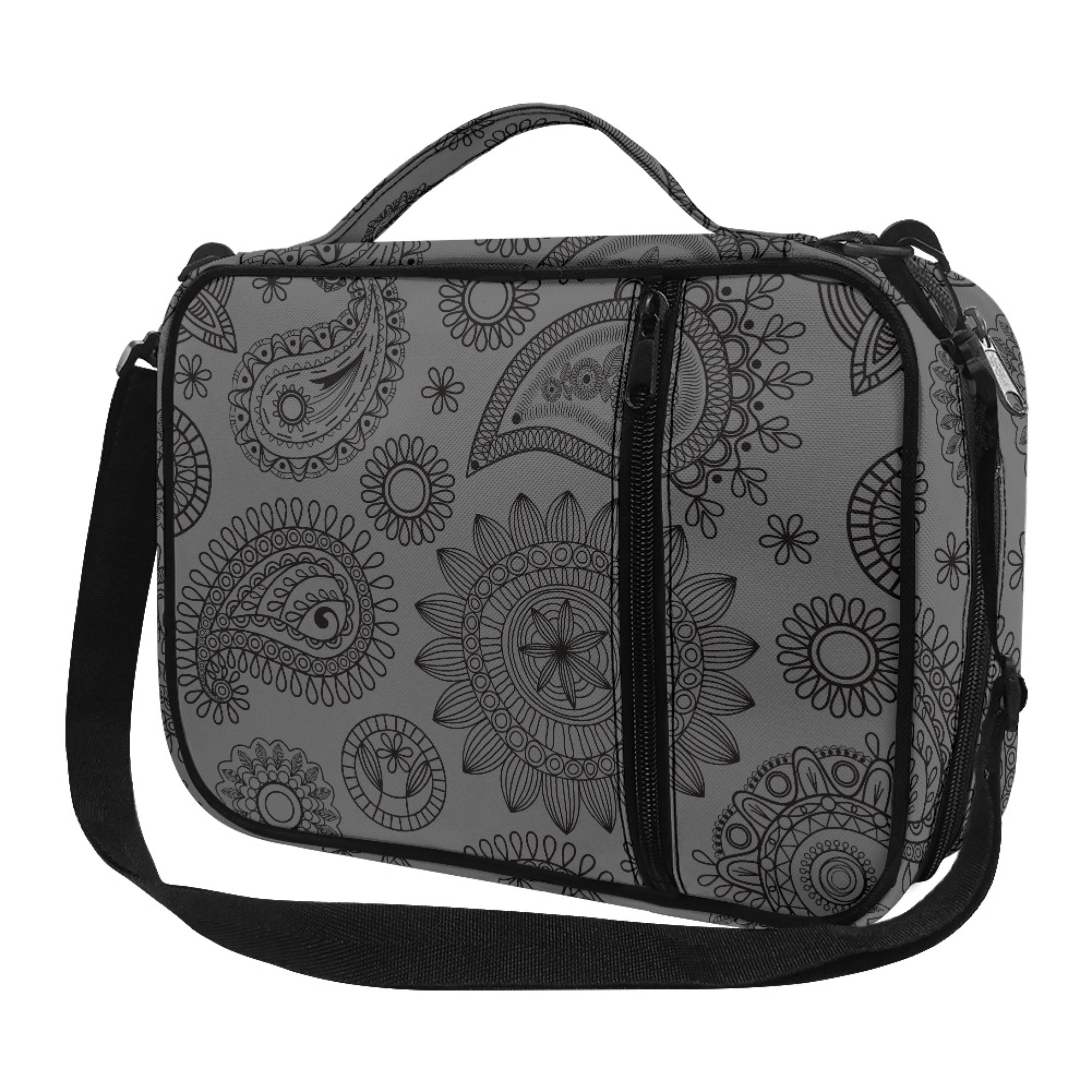 JINMUZAO Dark Paisley Pattern Unisex Bible Bag Large Capacity Portable