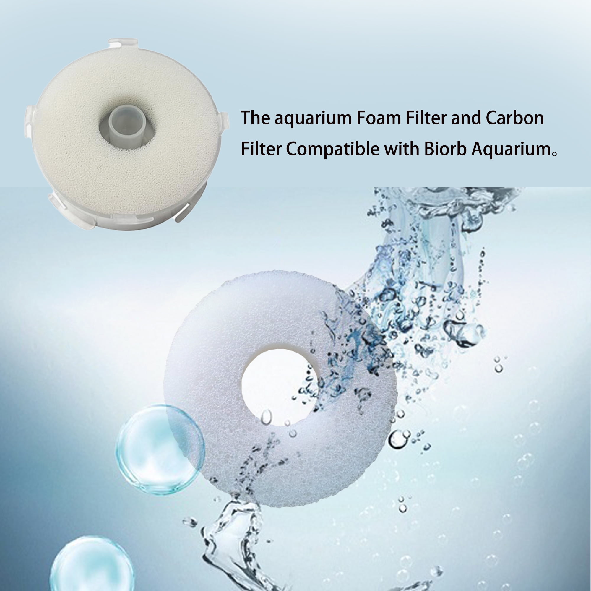 TropicAqua 12 Pack Ring Foam Filter Pads Replacement Compatible with Biorb Filter Aquarium Bio Sponge
