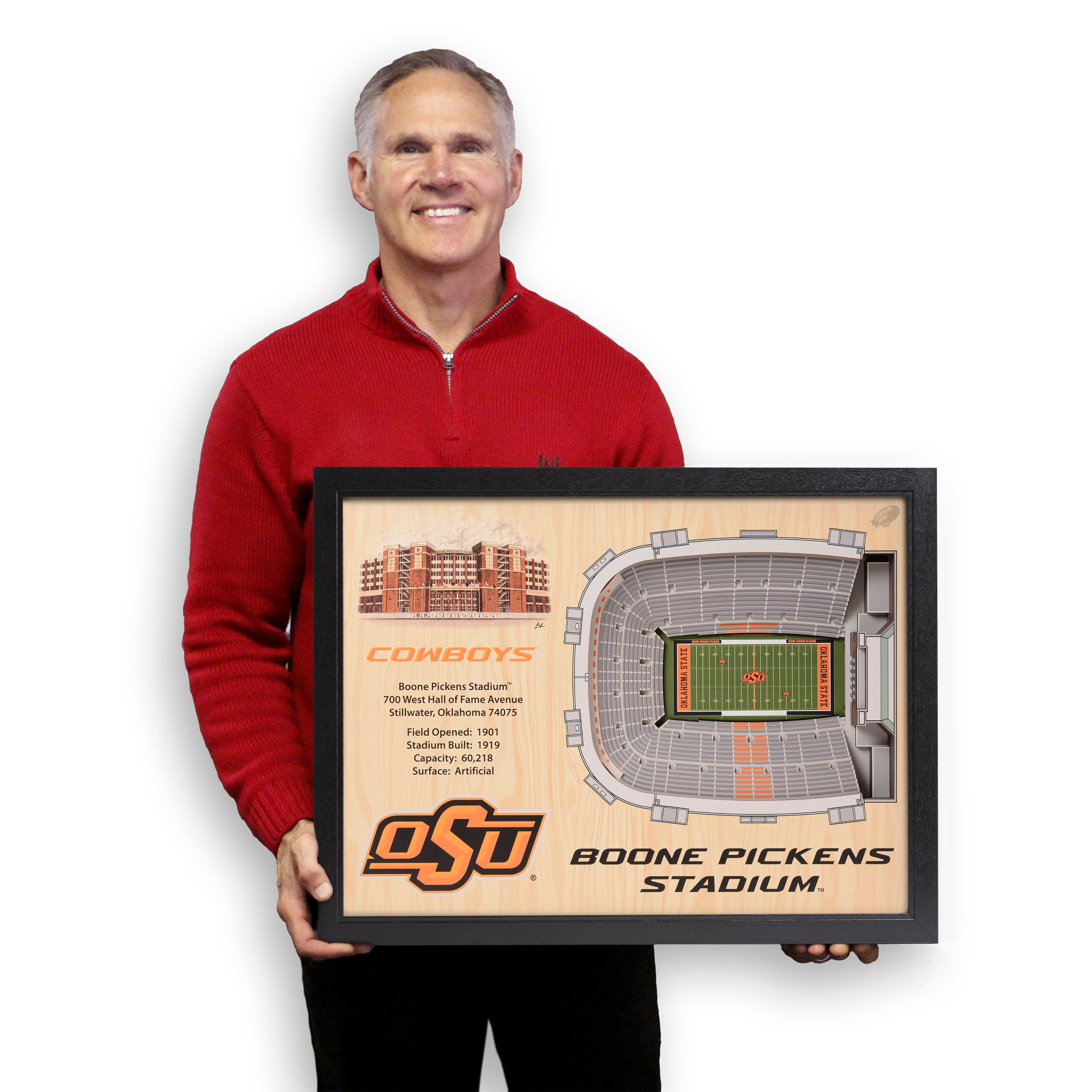 YouTheFan NCAA Oklahoma St Cowboys FB 25-Layer Stadiumview Wall Art