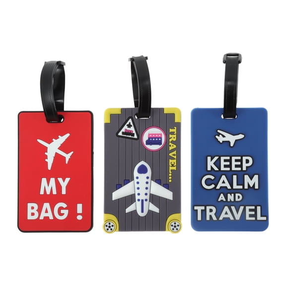 Unique Bargains 3 Pcs Reusable Luggage Tag for Travel Red Gray