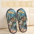 thumbnail image 2 of Fotbe Whimsical Cats Night Cafe Pantuflas Peludas para Mujer con Estampado, Zapatillas de Peluche, Zapatos de Invierno para Casa, Uso Interior y Exterior-Large, 2 of 8