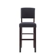 thumbnail image 2 of Linon Metairie 30" Indoor Wood Bar Stool, Espresso/Dark Brown Faux Leather, 2 of 9