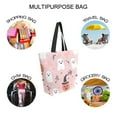 thumbnail image 7 of FORMRS Womens Canvas Tote Bag with Zipper Inner Pocket Shoulder Handbag, Pink Halloween Ghosts, 7 of 7
