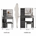 thumbnail image 2 of 29.2" Small Size Left Drawer Desktop Vanity Table + Cushioned Stool, Large Sliding, Touch Control, Tri-color Switching, Brightness Adjust LED Mirror, High Capacity Storage, Suitable for Small Space, 2 of 5