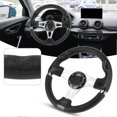 thumbnail image 4 of Volant sport 320 mm/12,5 pouces avec bouton de klaxon, pièces automobiles universelles modifiées, noir, 4 of 4