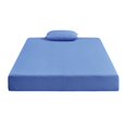 thumbnail image 2 of 7 Inch Rectangular Full Mattress with Smooth Textured Surface, Comfortable Blue Memory Foam Mattress Set with Pillow, Blue, Mattress in a Box, 2 of 9