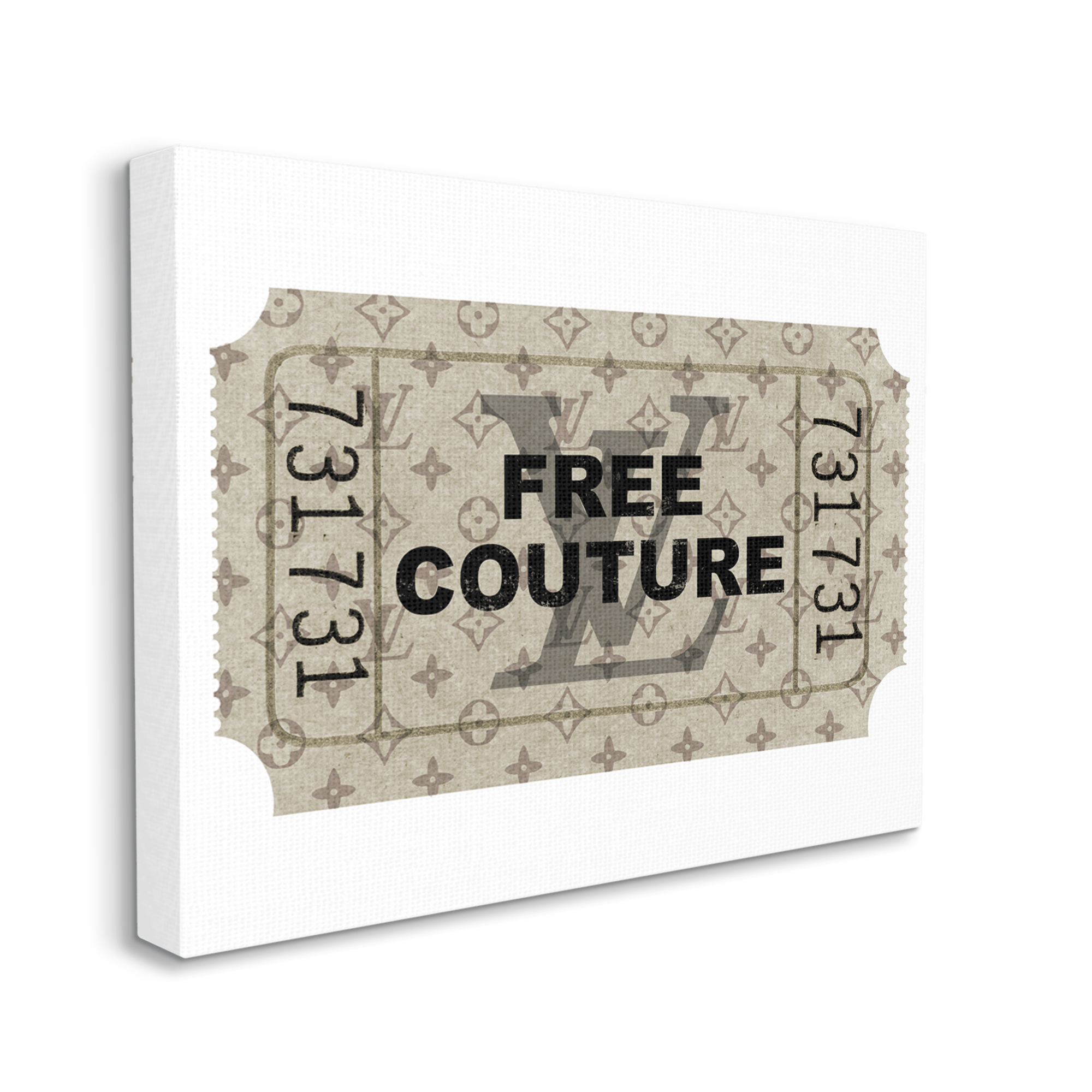 Stupell Industries Free Couture Glam Vintage Ticket Beauty & Fashion Painting Gallery Wrapped Canvas Print Wall Art