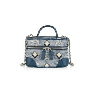 バッグ MCM denim leather one shoulder bag MCM Women's Blue Logo Single Strap Shoulder Bag - Walmart.com