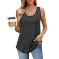 thumbnail image 2 of AherBiu Tank Tops for Women Roundneck Sleeveless Tunic Tshirt Summer Casual Loose Stretchy Cami Tanks Tees, 2 of 7