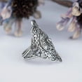 thumbnail image 3 of Filigree Art Lace Detailed Women Silver Statement Ring, 3 of 6