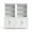 White Frame/Gold Hardware, variant on Martha Stewart Set of 2 Modular Shaker Cabinets and 2 Hutch Set, Brushed Stainless Steel Hardware, Open Top Shelves, Soft-Close Doors, Gray