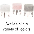 thumbnail image 5 of BirdRock Home Faux Fur Foot Stool Ottoman with Hair Pin Legs - Silver, 5 of 9