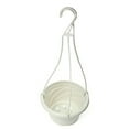 thumbnail image 2 of Visland 4 Pieces Plastic Hanging Flower Plant Pots, Chain Basket Planter Holder, Round Hanging Planter Containers for Outdoor Indoor Plants, White (5.1"x 6"x 17"), 2 of 7