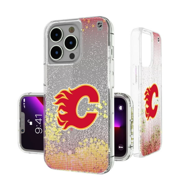 Calgary Flames Linen Logo iPhone Glitter Case