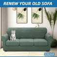 thumbnail image 7 of YSTYLE Sofa Cover Non-slip Couch Sofa Cover for 3 Cushions Stretch Slipcover Furniture Protector for Dogs,Pet Cats,Bean Green 71"-91"(3 CUSHIONS), 7 of 7